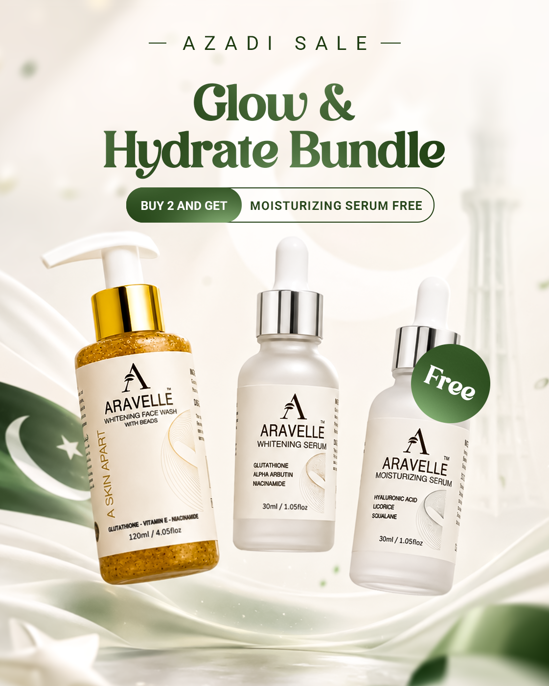 Azadi  Glow & Hydrate Bundle — Buy 2, Get Moisturizing Serum FREE